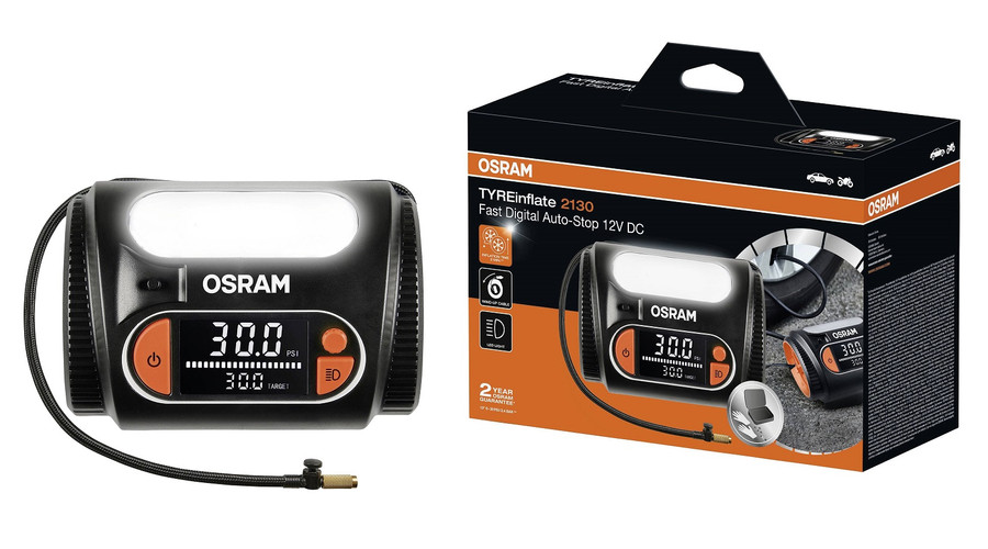Osram TYREinflate 2130 légkompresszor - feltekerhető gumiabroncs pumpa OTI2130