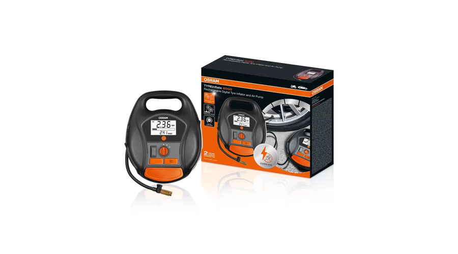 Osram TYREinflate 6000 újratölthető légkompresszor - feltekerhető gumiabroncs pumpa OTIR6000