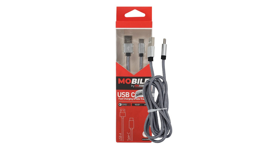 Einparts EPMOB03 USB-A - USB-C 1,2m adatkábel - töltőkábel 3A QC3.0