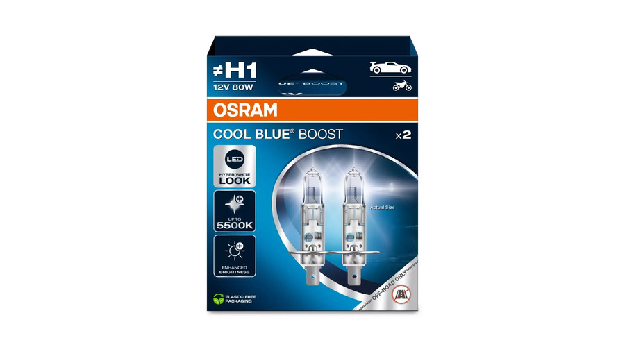 Osram Cool Blue Boost H1 5500K DUO BOX halogén izzó 62150CBB-2HB