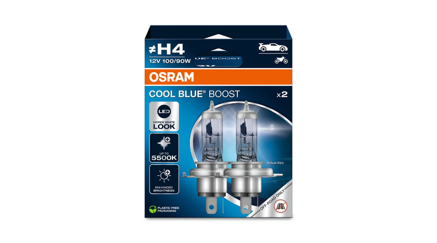 Osram Cool Blue Boost H4 5500K halogén izzó DUO BOX 62193CBB-2HB