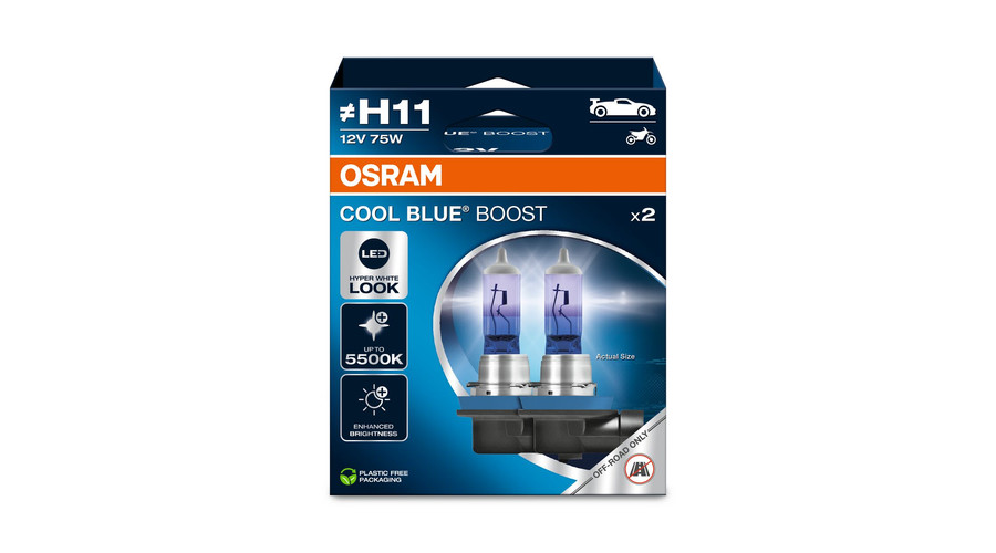 Osram Cool Blue Boost H11 5500K DUO BOX halogén izzó 62211CBB-2HB