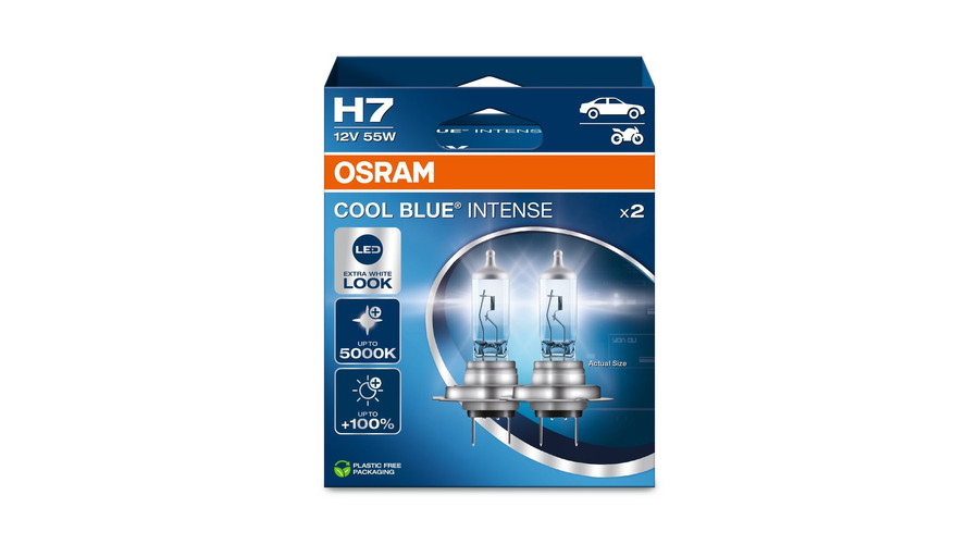 Osram H7 Cool Blue Intense NextGen +100% 5000K halogén izzó DUO BOX 64210CBN-2HB