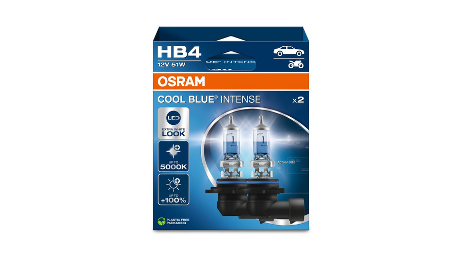 Osram HB4 Cool Blue Intense NextGen +100% 5000K halogén izzó DUO BOX 9006CBN-2HB