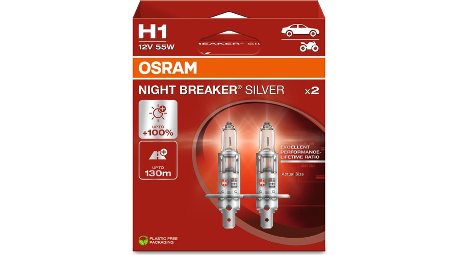 Osram Night Breaker Silver +100% H1 DUO BOX halogén izzó 64150NBS-2HB