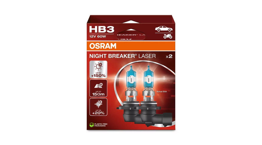 Osram Night Breaker Laser HB3 +150% halogén izzó 9005NL-2HB DUO BOX
