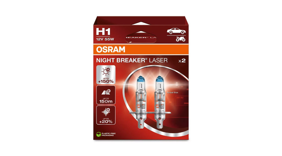 Osram Night Breaker Laser H1 +150% halogén izzó DUO BOX 64150NL-2HB