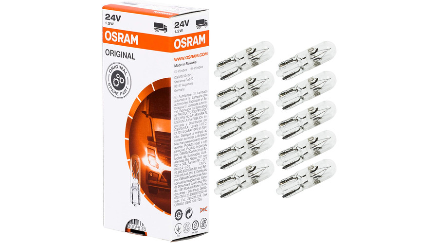 Osram T5 W1.2W 24V Original Line műszerfal izzó 2741 10db-os készlet