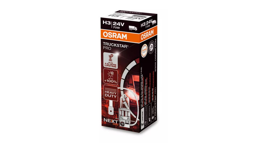 Osram Truckstar Pro Next Gen 24V +120% H3 halogén izzó 64156TSP