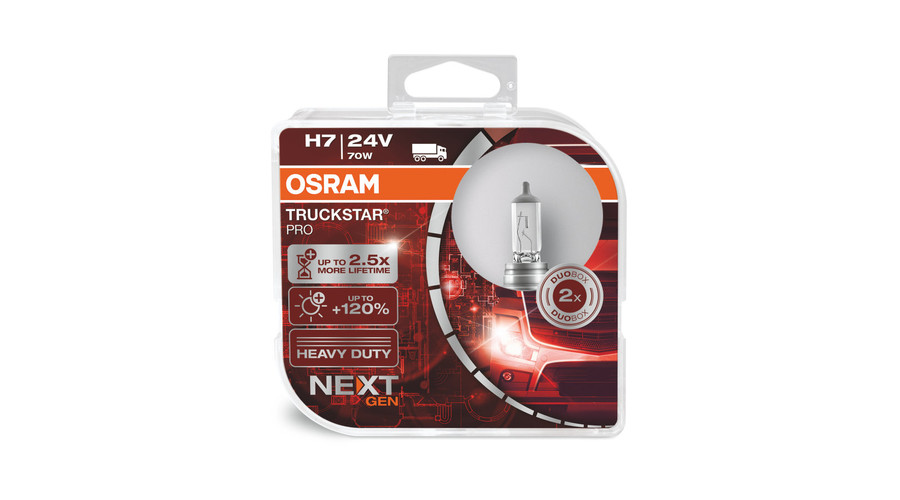 Osram Truckstar Pro Next Gen 24V +120% H7 halogén izzó DUO BOX 64215TSP-HCB