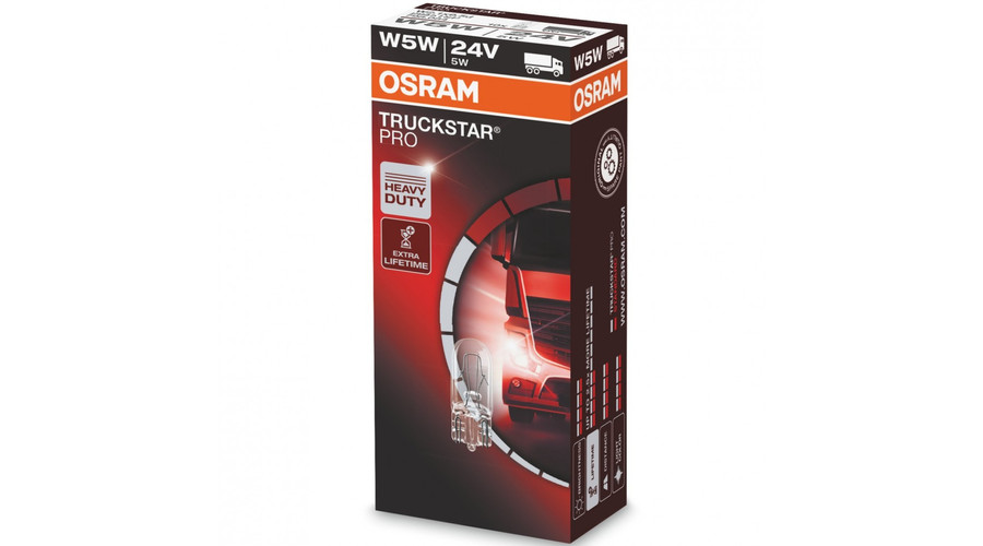 Osram T10 W5W Truckstar Pro 24V halogén izzó 2845TSP (10db-os)