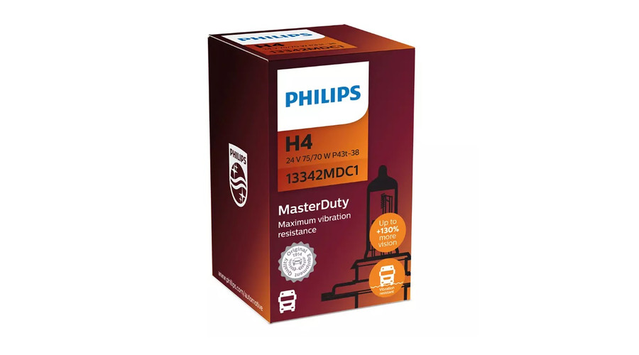 Philips H4 75/70W 24V MasterDuty +130% halogén izzó 13342MD