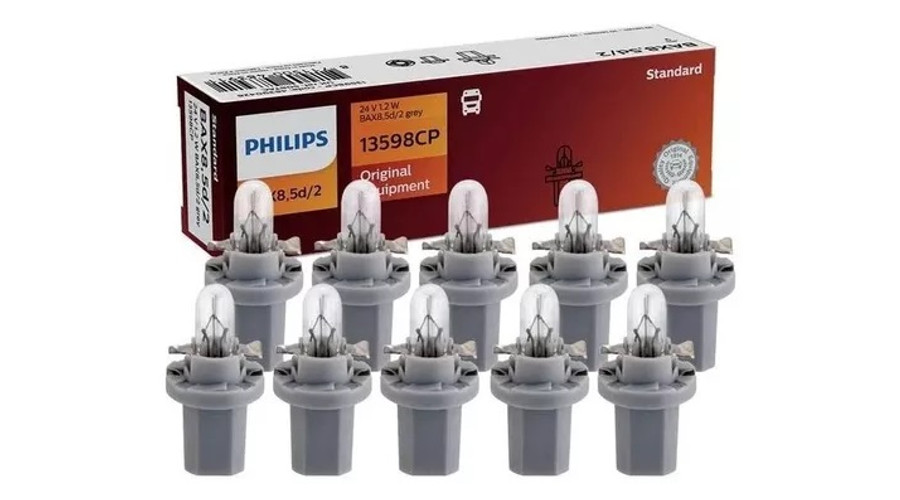Philips BAX8,5d/2 1,2W 24V szürke műszerfal izzó 10db-os készlet