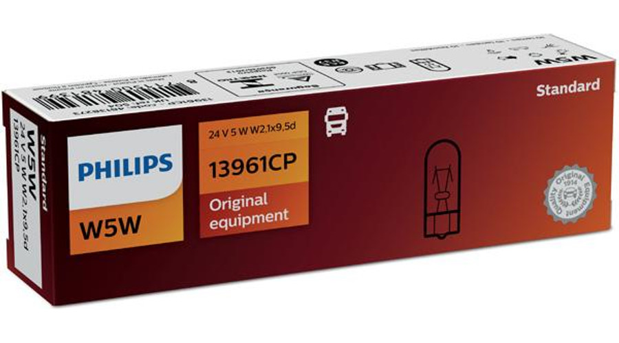 Philips T10 W5W 24V Standard halogén izzó 13961CP 10db-os készlet
