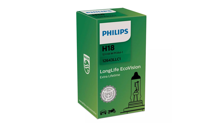 Philips LongLife EcoVision H18 65W halogén izzó 12643LLC1