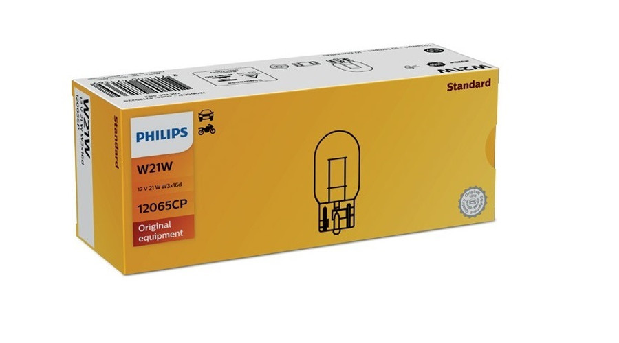 Philips T20 W21W 7440 Vision +30% halogén izzó 12065CP 10db-os készlet