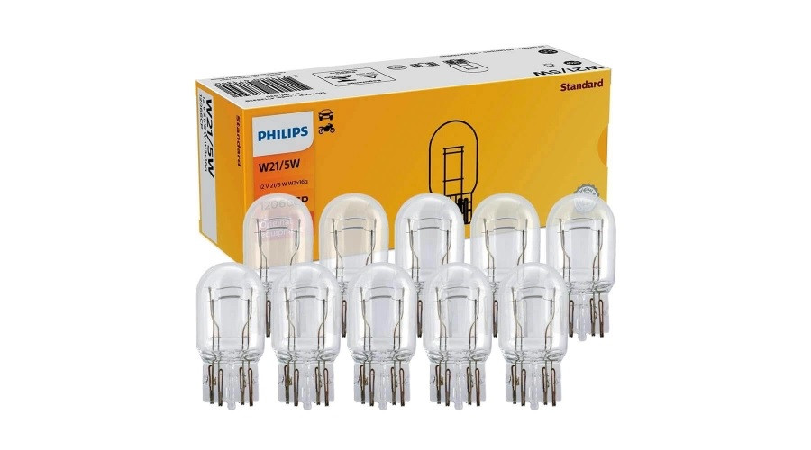 Philips T20 W21/5W 7443 Vision +30% halogén izzó 12066CP 10db-os készlet