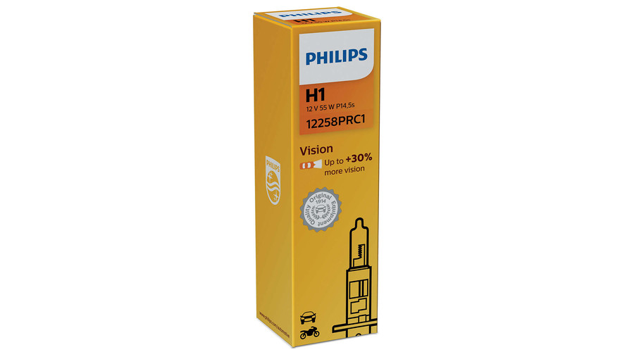 Philips H1 Vision halogén izzó +30% 12258PRC1