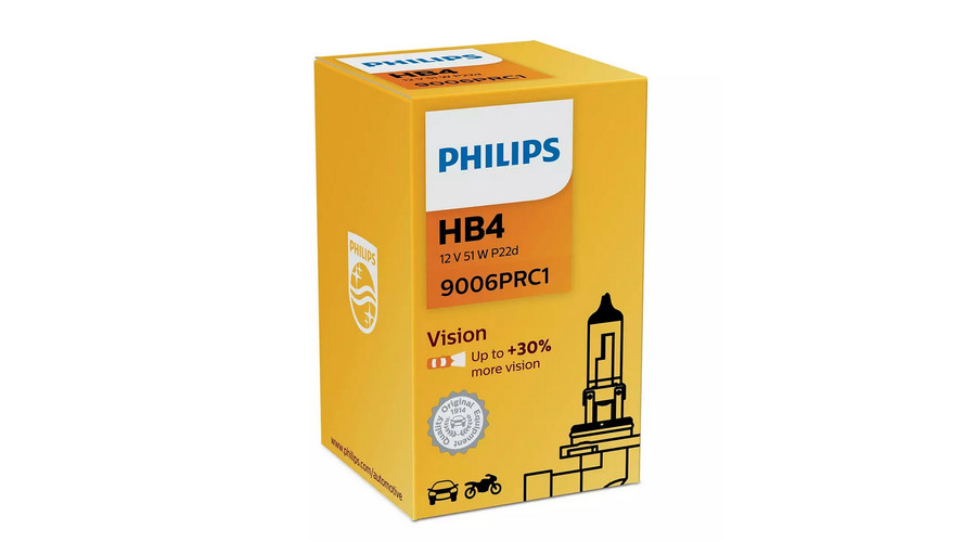 Philips HB4 9006 Vision halogén izzó +30% 9006PRC1