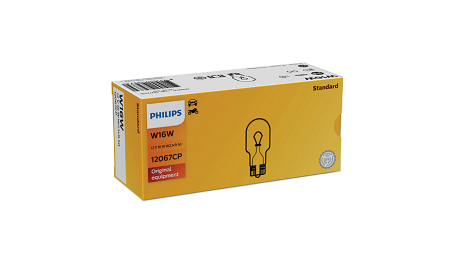 Philips T15 W16W Vision +30% halogén izzó 10db-os készlet 12067CP