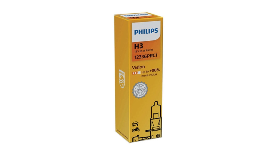 Philips H3 Vision halogén izzó +30% 12336PRC1