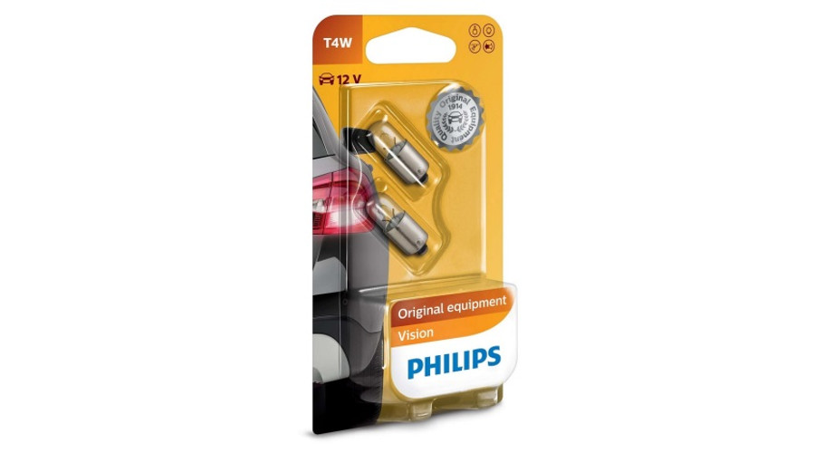 Philips BA9S T4W Standard Vision +30% halogén izzó készlet 12929B2