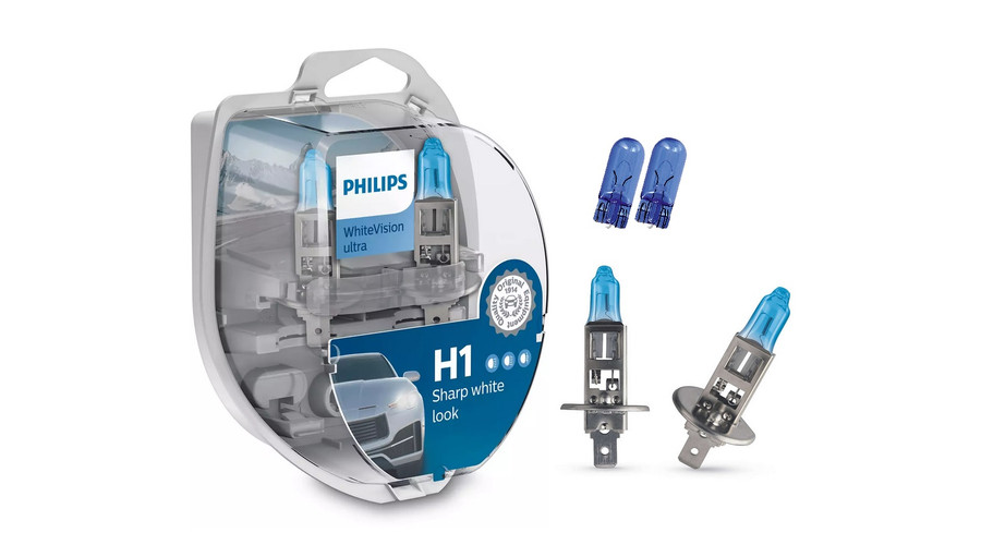 Philips H1 WhiteVision Ultra halogén izzó +60% 12258WVUSM + W5W