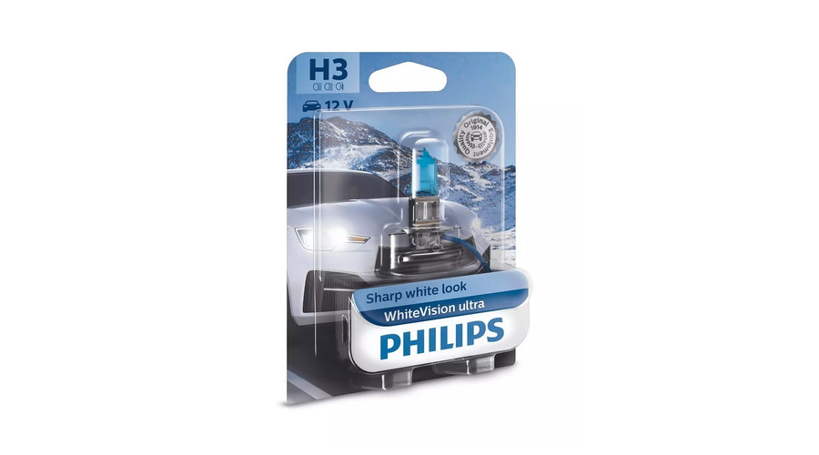 Philips H3 WhiteVision Ultra halogén izzó +60% 12336WVUB1