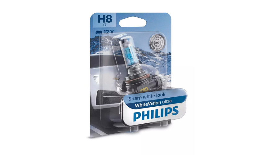 Philips H8 WhiteVision Ultra halogén izzó +60% 12360WVUB1