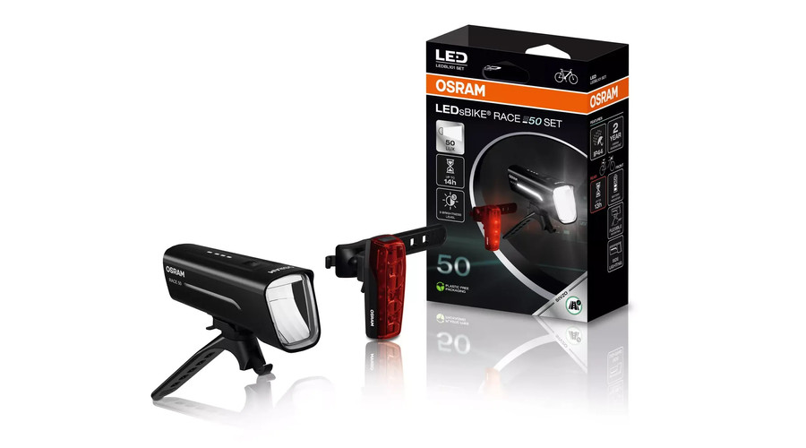Osram LEDSBIKE Race 50 első+hátsó Kerékpár lámpa készlet LEDBL101