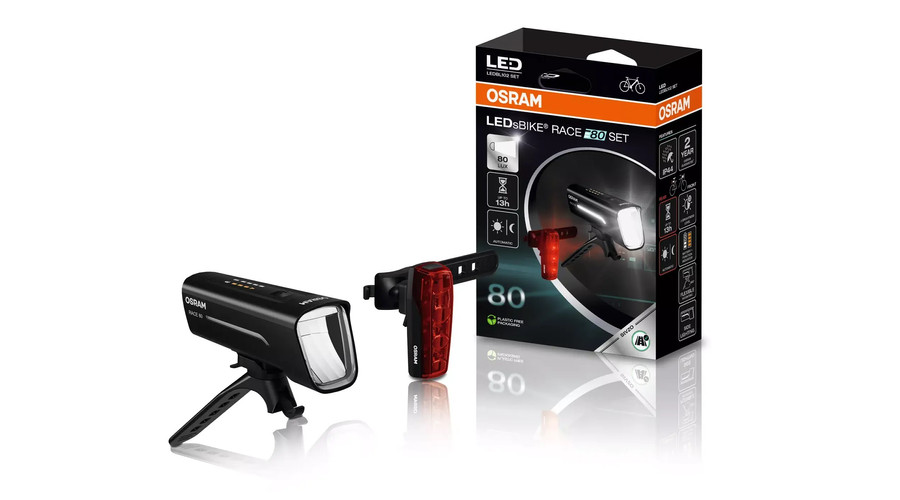Osram LEDSBIKE Race 80 első+hátsó Kerékpár lámpa készlet LEDBL102