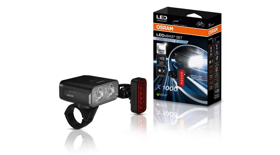 Osram LEDsBIKE EXPLORER X 1000 SET első+hátsó kerékpár lámpa készlet LEDBL202