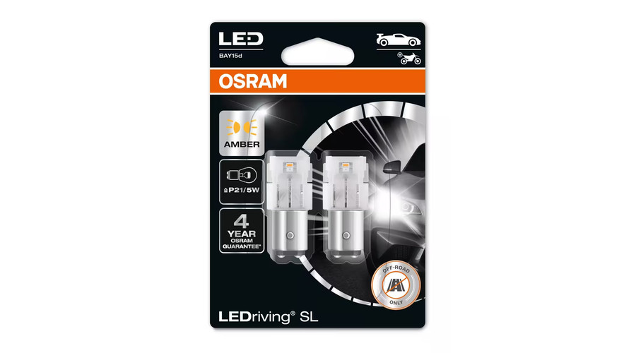 Osram BAY15D P21/5W LEDriving SL standard sárga LED 7528DYP-2BL