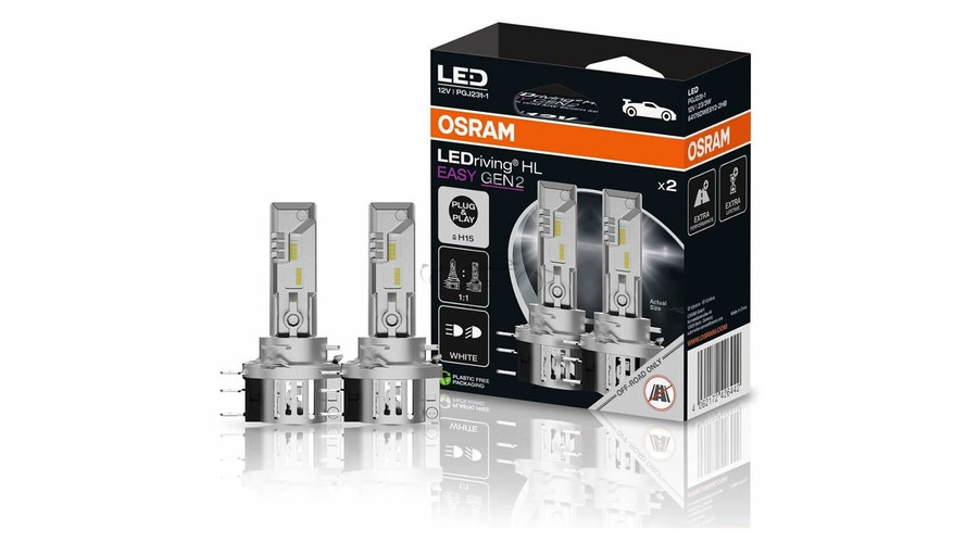 Osram LEDriving HL EASY Gen2 H15 23W 12V 6500K LED DUO BOX 64176DWESY2-2HB