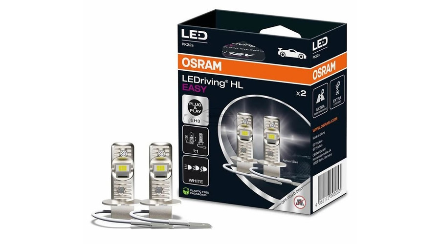 Osram LEDriving HL EASY H3 8W 12V 6500K LED DUO BOX 64151DWESY-2HB