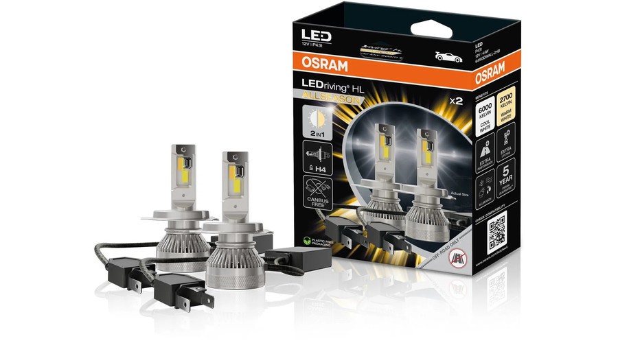Osram LEDriving HL ALLSEASON H4 45/45W 12V 2700K - 6000K CANBUS FREE LED készlet 64193DWALL-2HB