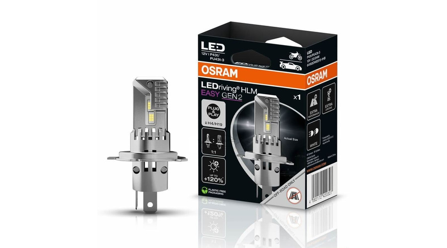 Osram LEDriving HL EASY GEN2 +120% H4 / H19 25W 12V 6500K LED 64193DWESY2-1HB 1db-os kiszerelés