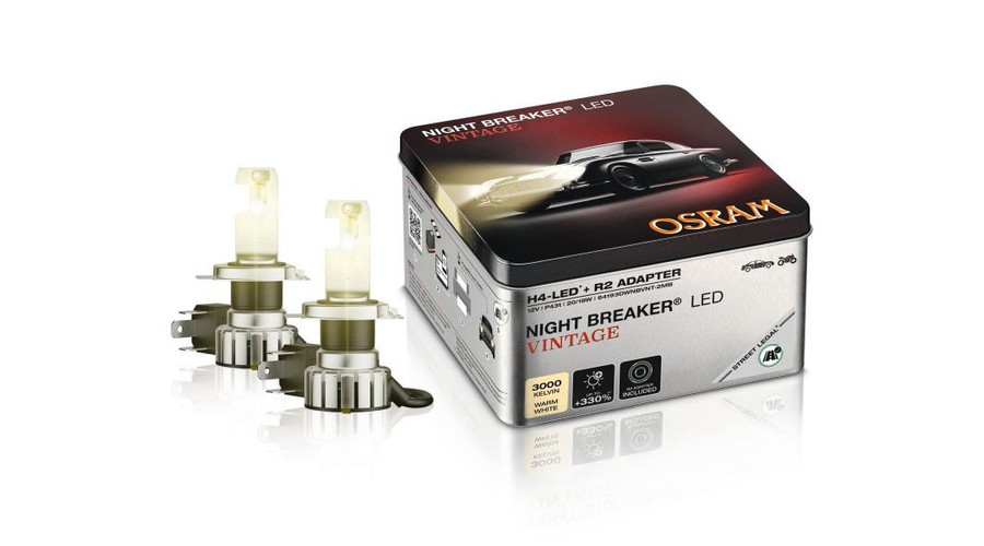 Osram Night Breaker LED Vintage H4 R2 20W 3000K +330% DUO BOX 64193DWNBVNT-2MB