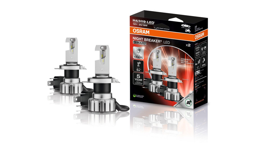 Osram Night Breaker LED Smart H4/H19 20W 6000K +330% DUO BOX 64193DWNBSM-2HB