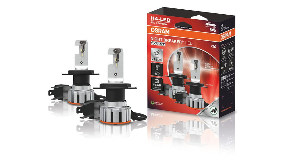 Osram Night Breaker LED START H4 20W +230% 6000K DUO BOX 64193DWNBST-2HB