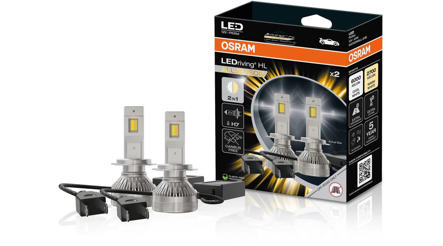 Osram LEDriving HL ALLSEASON H7 45W 12V 2700K - 6000K CANBUS FREE LED készlet 64210DWALL-2HB