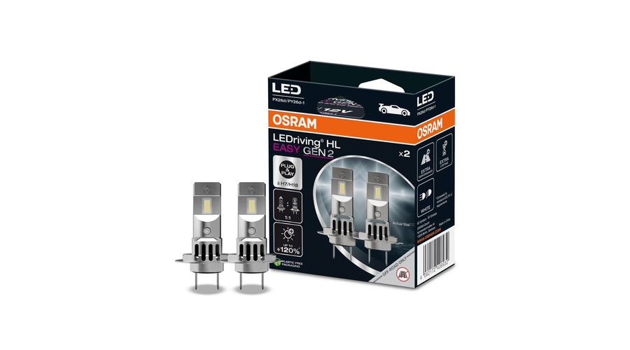 Osram LEDriving HL EASY GEN2 +120% H7 / H18 16W 12V 6500K LED DUO BOX 64210DWESY2-2HB
