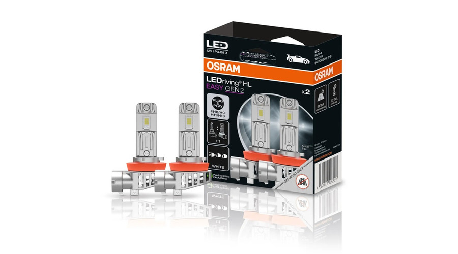 Osram LEDriving HL EASY Gen2 H8 H11 H16 26W LED fényszóró - ködlámpa világítás DUO BOX 64211DWESY2-2HB
