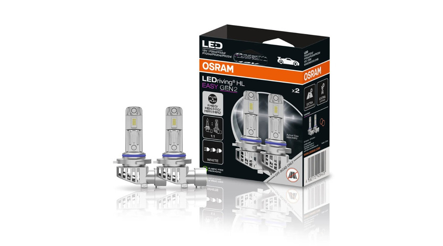 Osram LEDriving HL EASY Gen2 HB3 HB4 H10 HIR1 HIR2 26W LED fényszóró - ködlámpa világítás DUO BOX 9005DWESY2-2HB