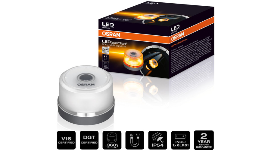 Osram LEDguardian ROAD FLARE Signal V16 mágneses biztonsági jelzőlámpa IP54 LEDSL102