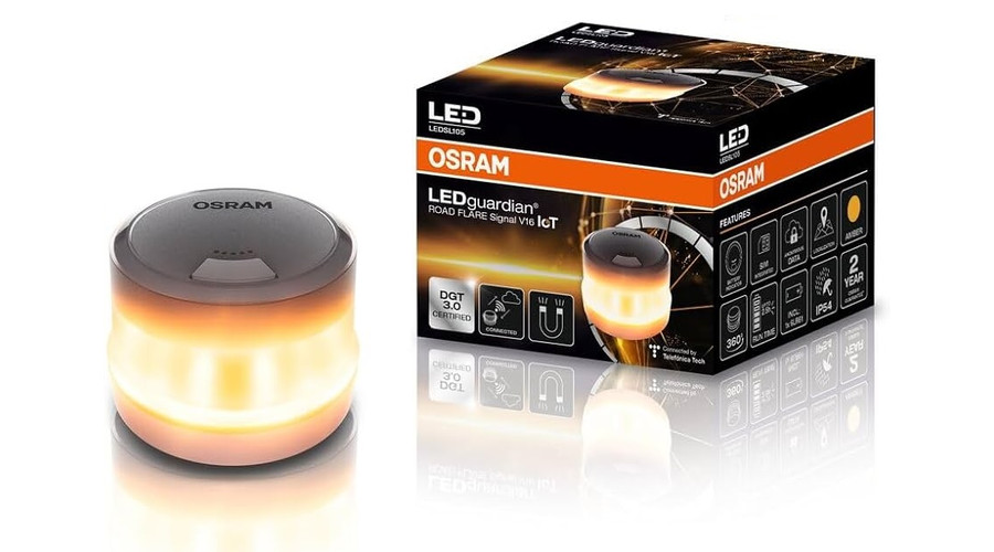 Osram LEDguardian ROAD FLARE Signal V16 IoT mágneses biztonsági jelzőlámpa IP54 LEDSL105