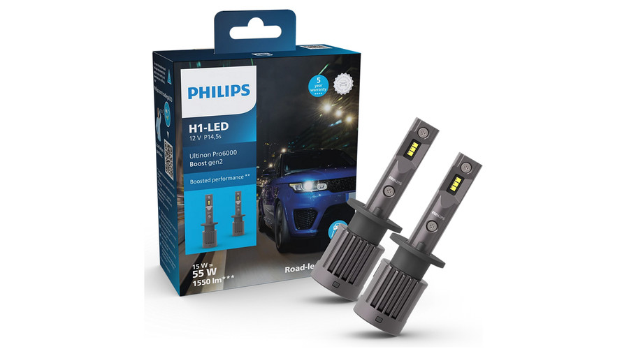 Philips H1 13W Ultinon Pro6000 Boost Gen2 +140% LED 5800K 11258U60B2X2 StVZO engedély
