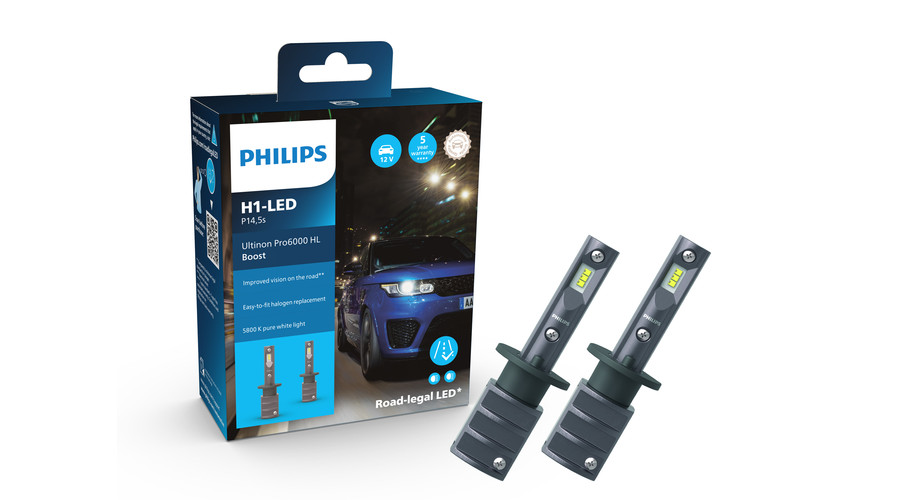 Philips H1 13W Ultinon Pro6000 Boost +100% LED 5800K 11258U60BX2 StVZO engedély