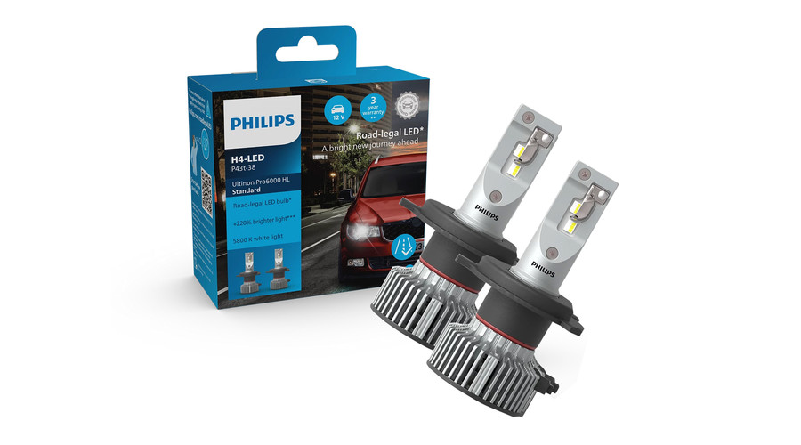 Philips H4 19W Ultinon Pro6000 Standard +220% LED 5800K 11342U60SX2 StVZO engedély