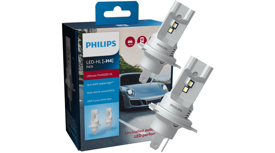Philips H4 18W +400% Ultinon Pro9200 LED 5800K 12V - 24V gen5 11342U92X2